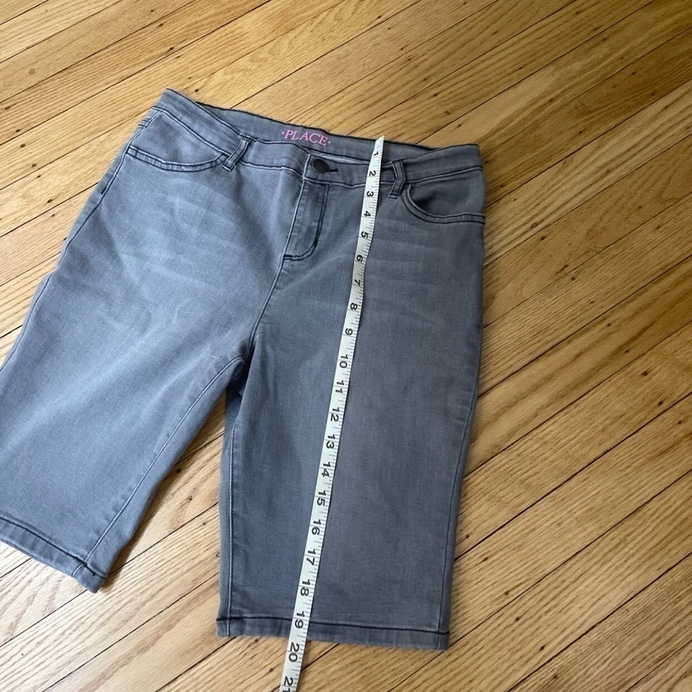 The Children’s Place Gray Bermuda Jean Shorts Girls Size 16